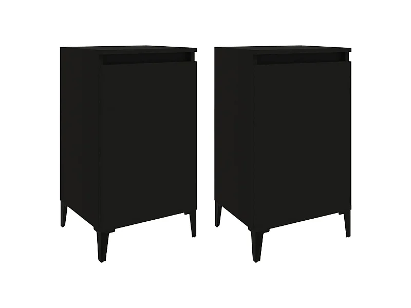 Nachtkastjes 2 st 40x35x70 cm bewerkt hout zwart