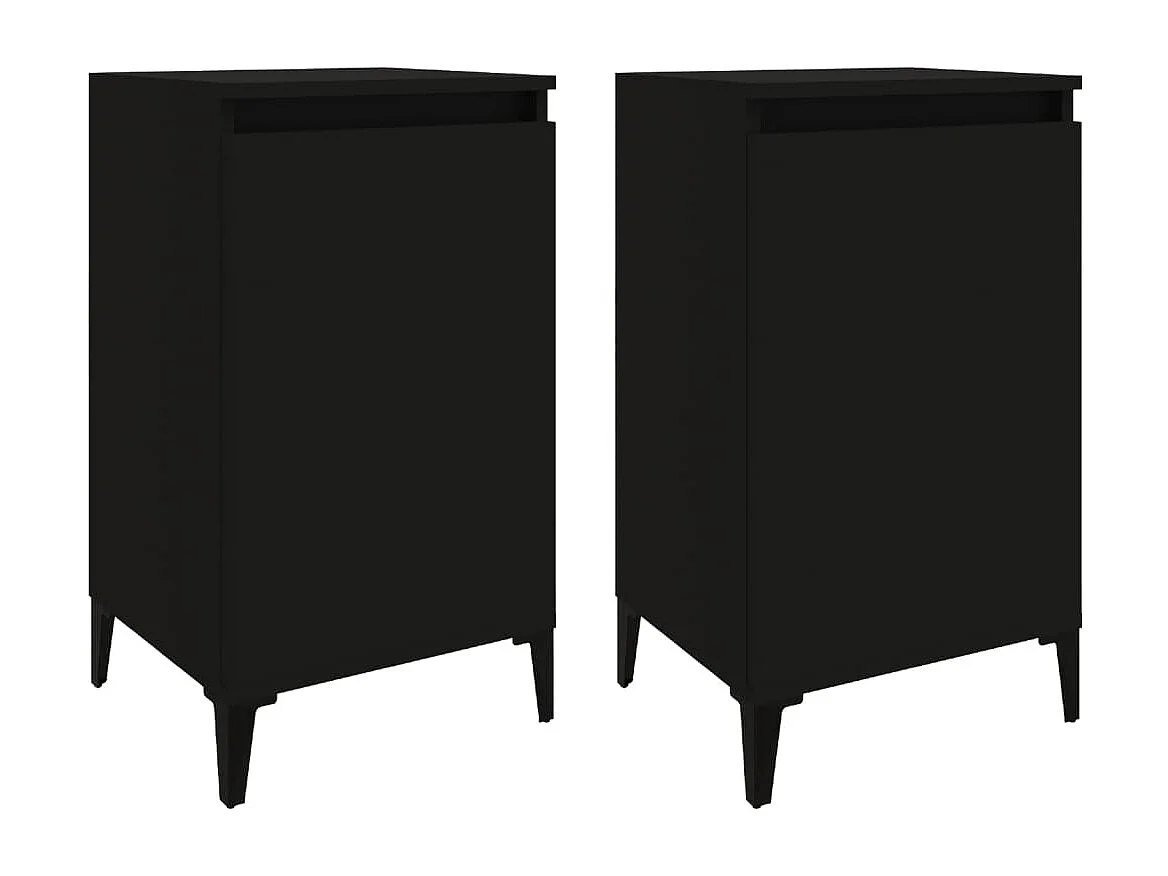 Tables de chevet 2 pcs noir 40x35x70 cm bois d'ingénierie
