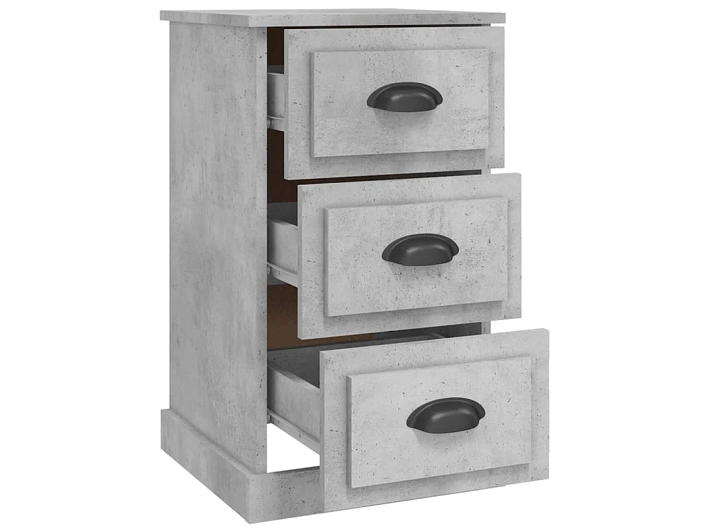 Nachtkastje 39x39x67 cm bewerkt hout betongrijs