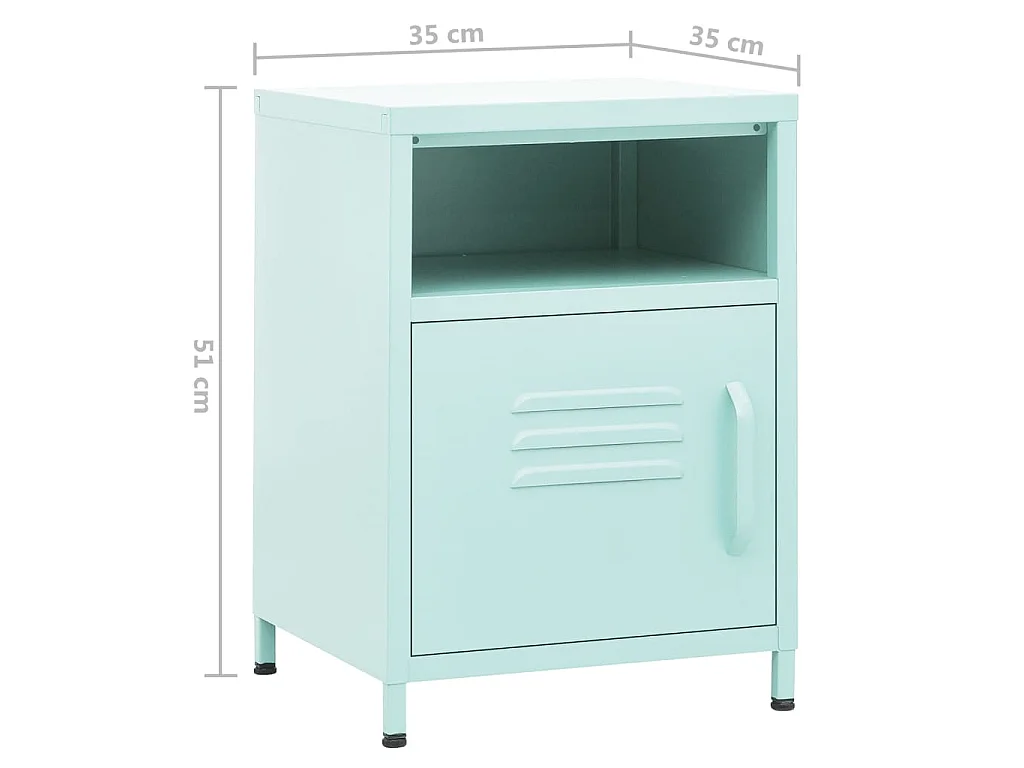Table de chevet Vert menthe 35x35x51 cm Acier