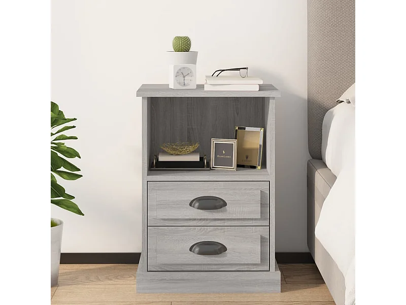 Table de chevet sonoma gris 43x36x60 cm