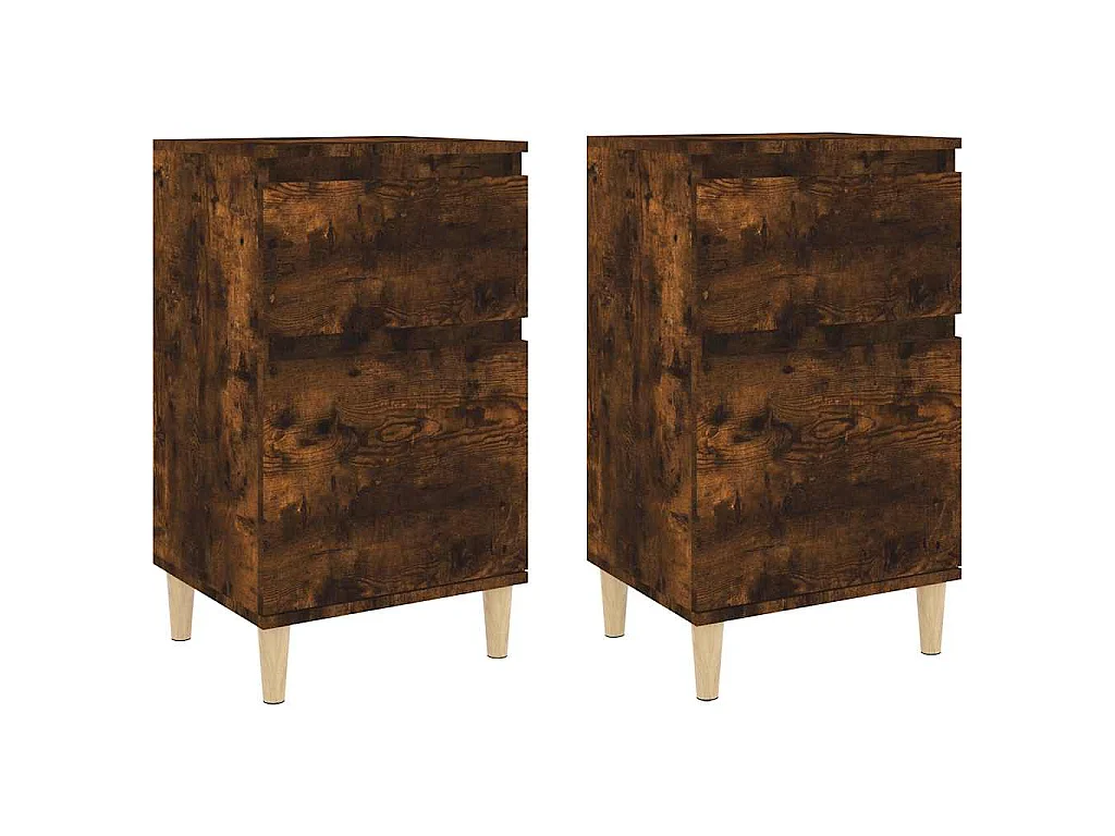 Tables de chevet 2 pcs chêne fumé 40x35x70 cm