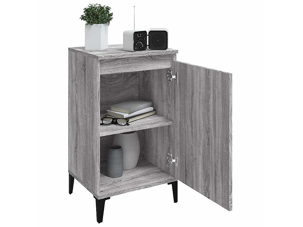 Table de chevet sonoma gris 40x35x70 cm bois d'ingénierie