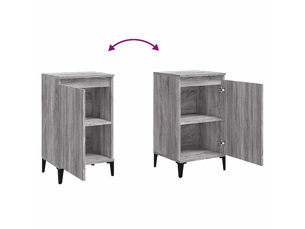 Table de chevet sonoma gris 40x35x70 cm bois d'ingénierie