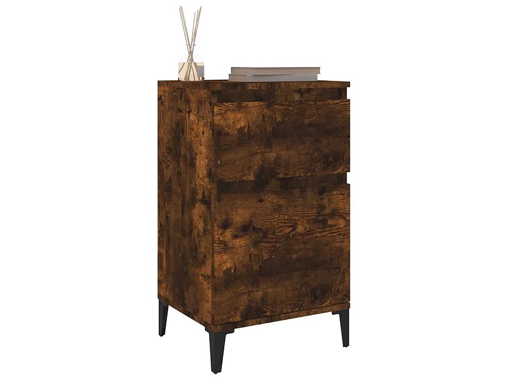 Table de chevet chêne fumé 40x35x70 cm