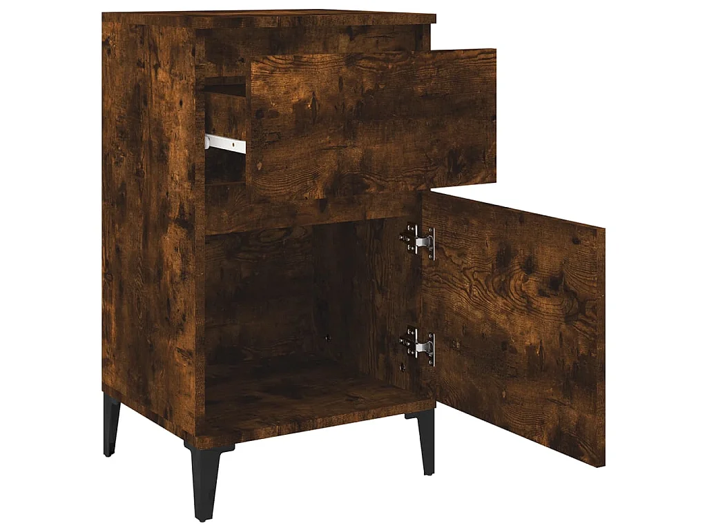 Table de chevet chêne fumé 40x35x70 cm