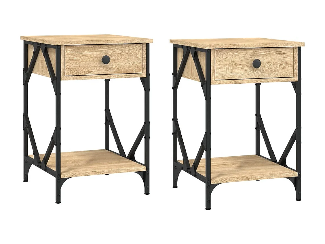 Mesas cabeceira 2 pcs 40x42x60cm deriv. madeira carvalho sonoma