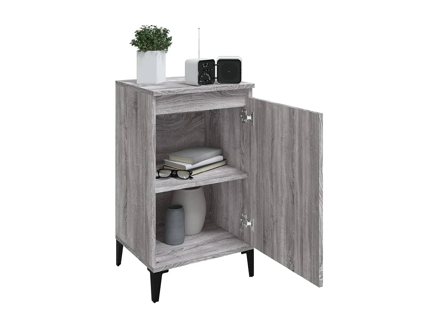 Nachttische 2 Stk. Grau Sonoma 40x35x70 cm Holzwerkstoff