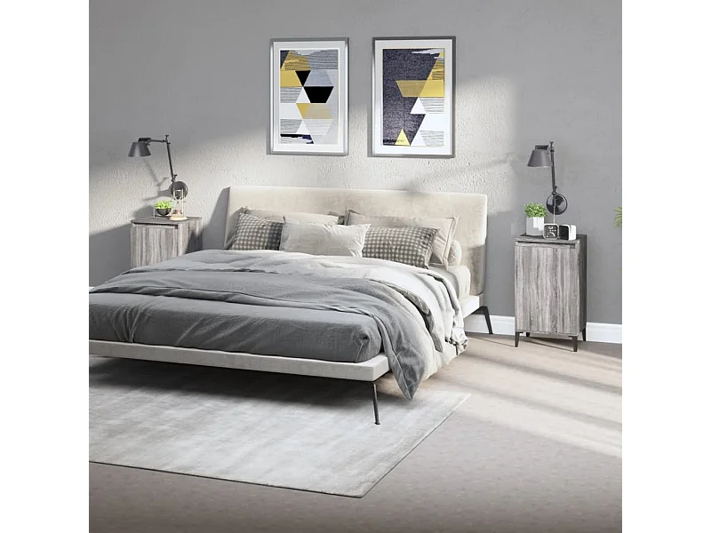 Tables de chevet 2 pcs sonoma gris 40x35x70cm bois d'ingénierie