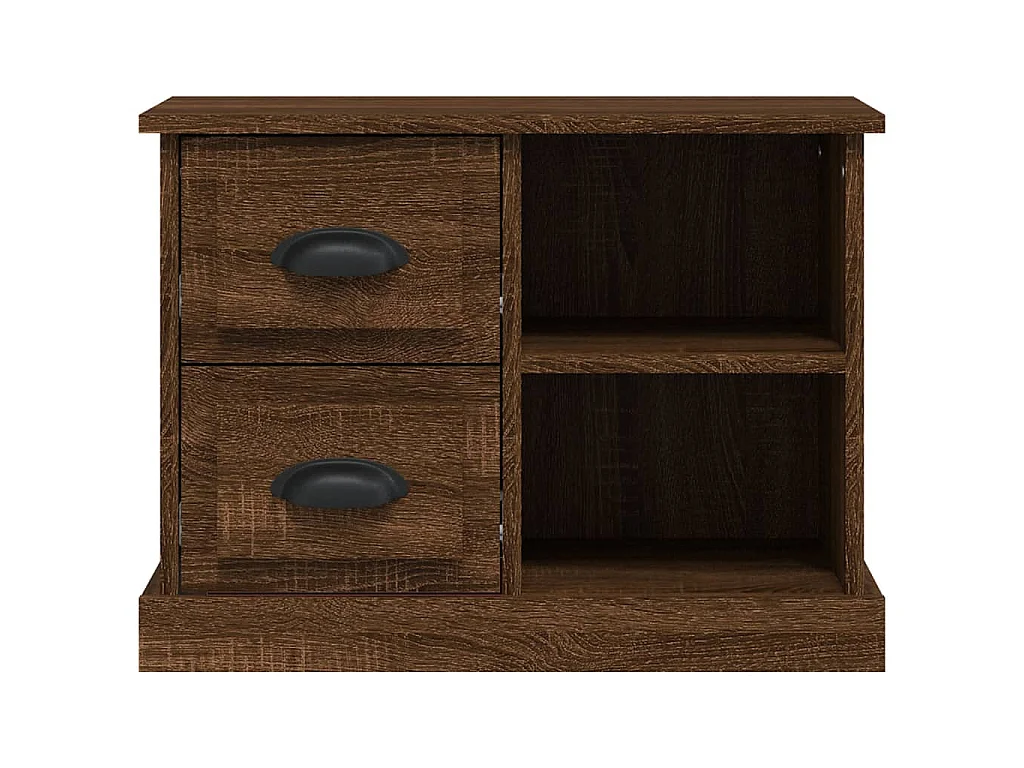 Table de chevet chêne marron 60x35,5x45 cm