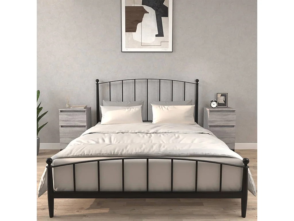 Nachtkastjes 2 st 40x35x70 cm bewerkt hout grijs sonoma eiken