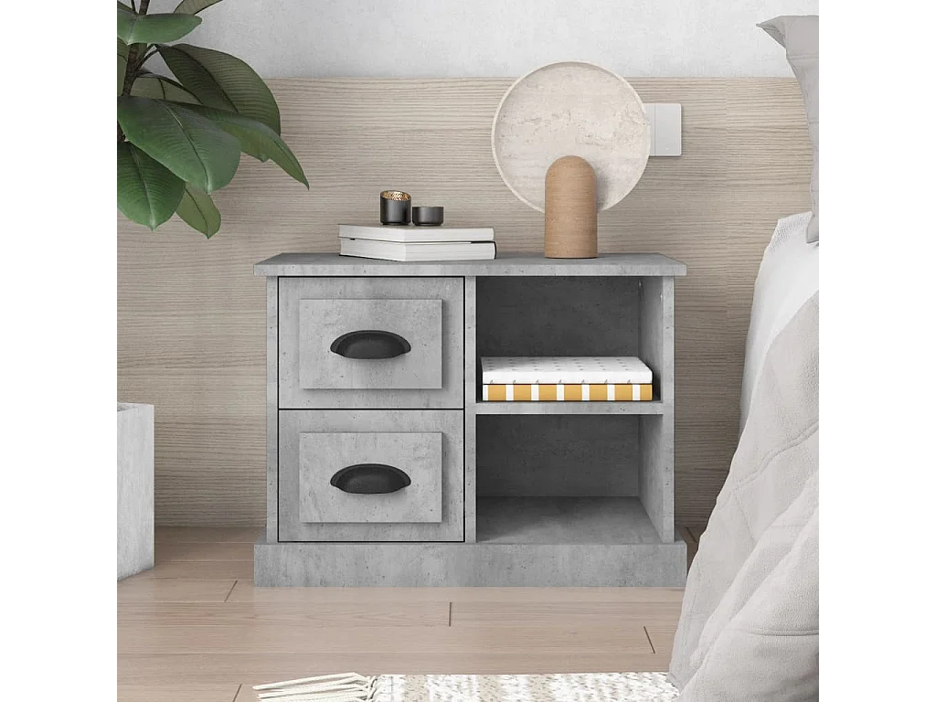 Nachttisch Betongrau 60x35,5x45 cm