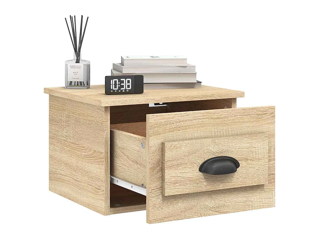 Tables de chevet murales 2 pcs chêne sonoma 41,5x36x28 cm