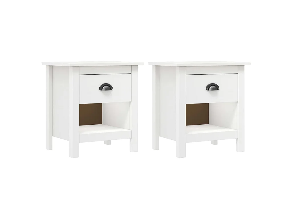 Mesas cabeceira Hill 2 pcs 46x35x49,5cm pinho maciço