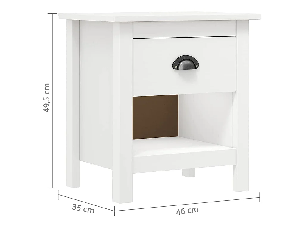 Tables de chevet 2 pcs Hill 46x35x49,5 cm Bois de pin solide