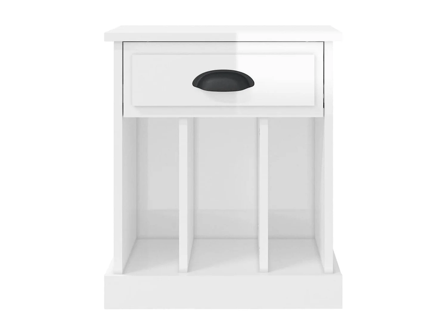 Table de chevet blanc brillant 43x36x50 cm