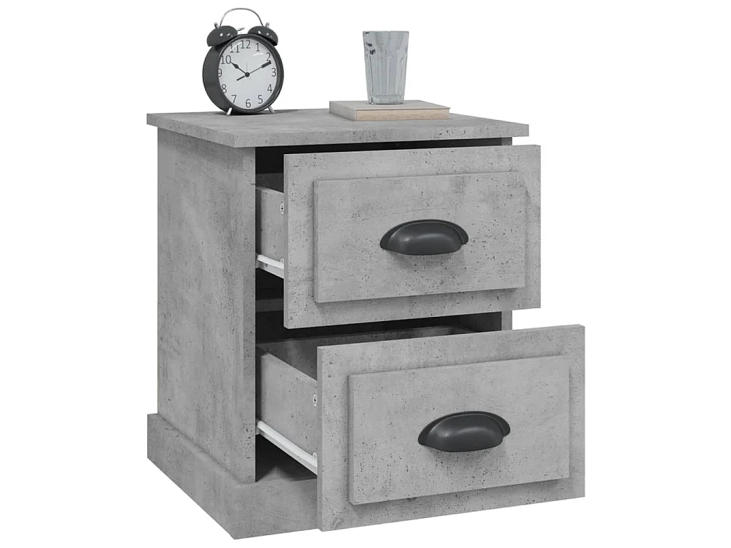 Tables de chevet 2 pcs gris béton 39x39x47,5 cm bois ingénierie