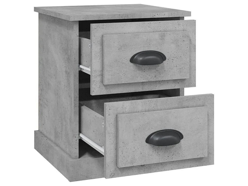 Tables de chevet 2 pcs gris béton 39x39x47,5 cm bois ingénierie