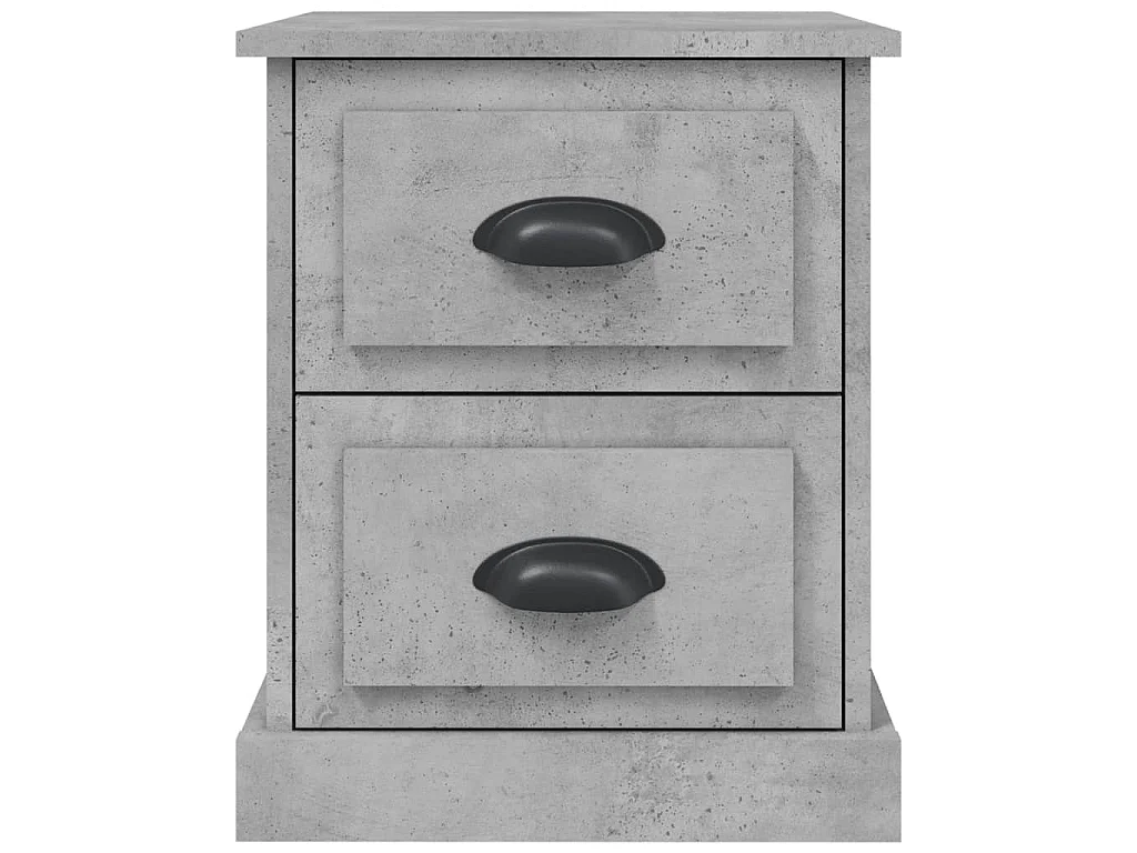 Tables de chevet 2 pcs gris béton 39x39x47,5 cm bois ingénierie
