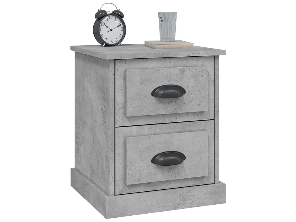 Tables de chevet 2 pcs gris béton 39x39x47,5 cm bois ingénierie