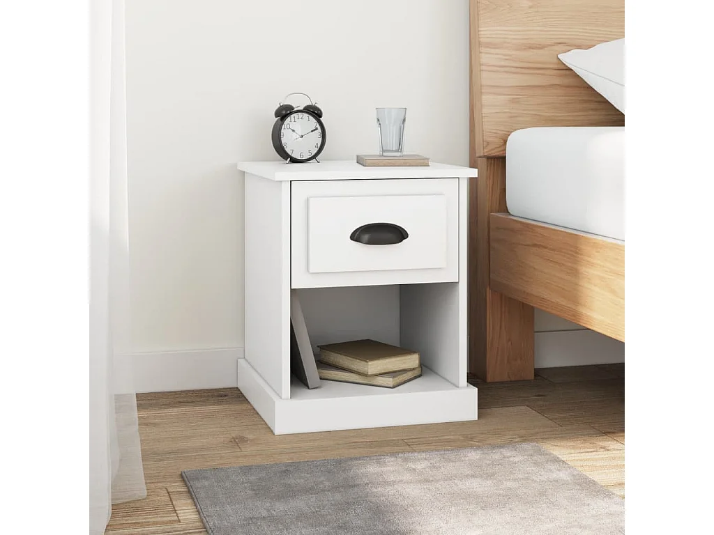 Tables de chevet 2 pcs blanc 39x39x47,5 cm bois d'ingénierie