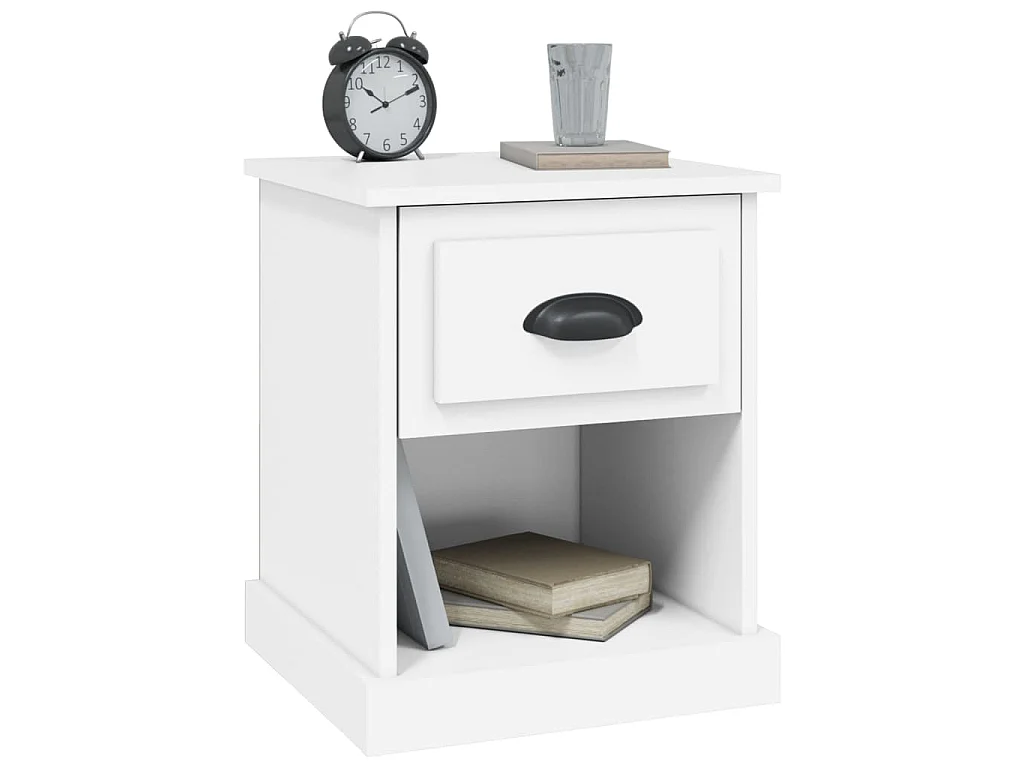 Tables de chevet 2 pcs blanc 39x39x47,5 cm bois d'ingénierie