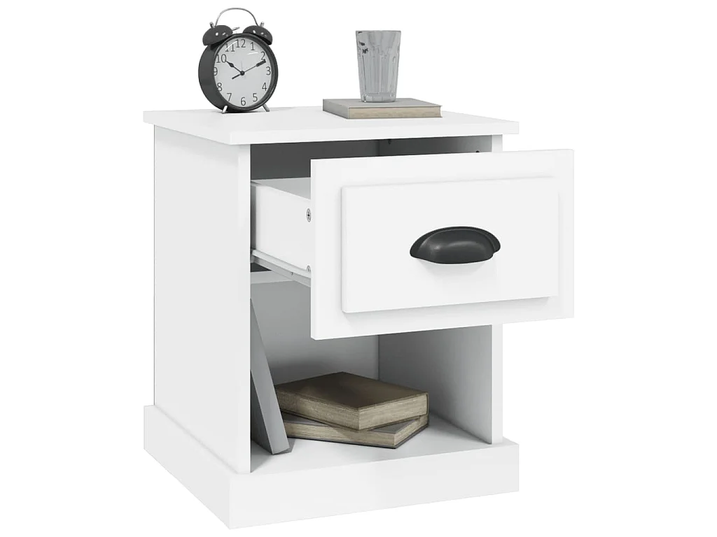 Tables de chevet 2 pcs blanc 39x39x47,5 cm bois d'ingénierie