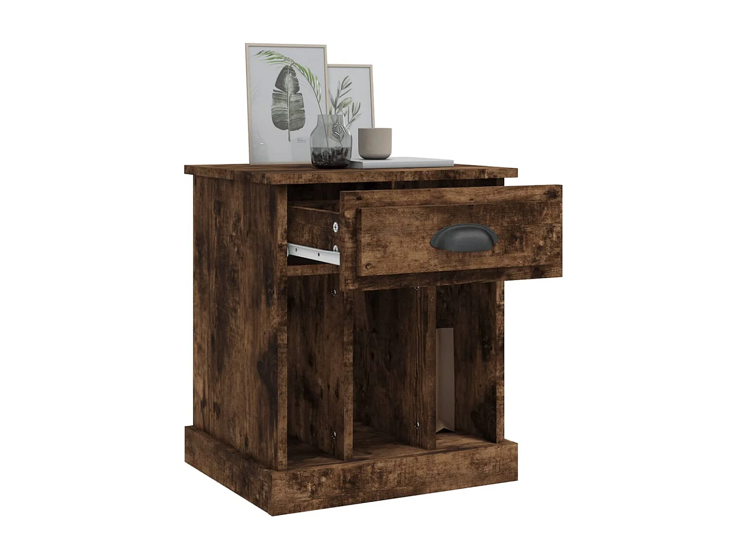 Comodini 2pz Rovere Fumo 43x36x50 cm