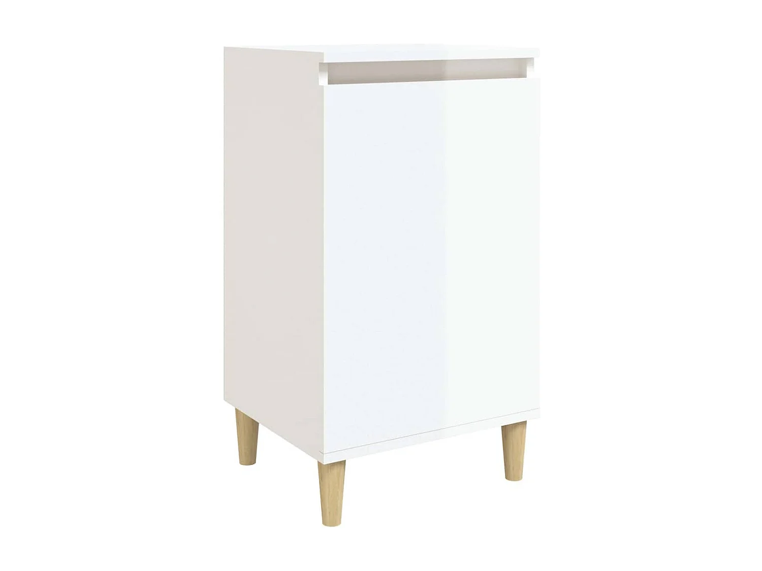 Table de chevet blanc brillant 40x35x70 cm bois d’ingénierie
