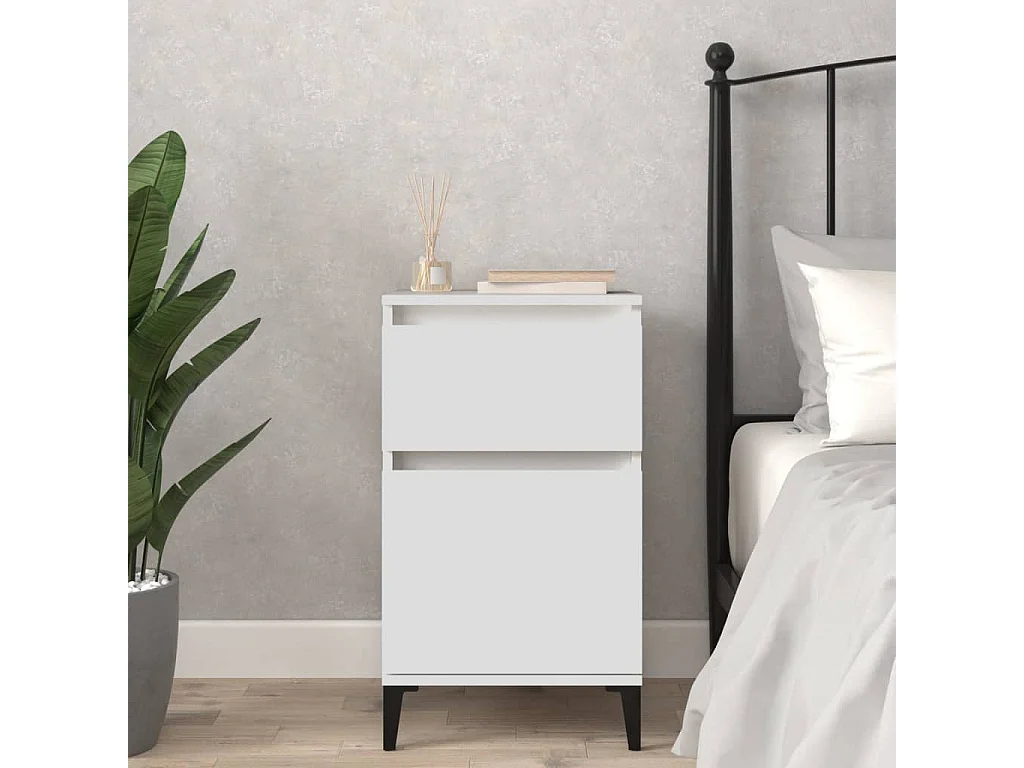 Table de chevet blanc 40x35x70 cm