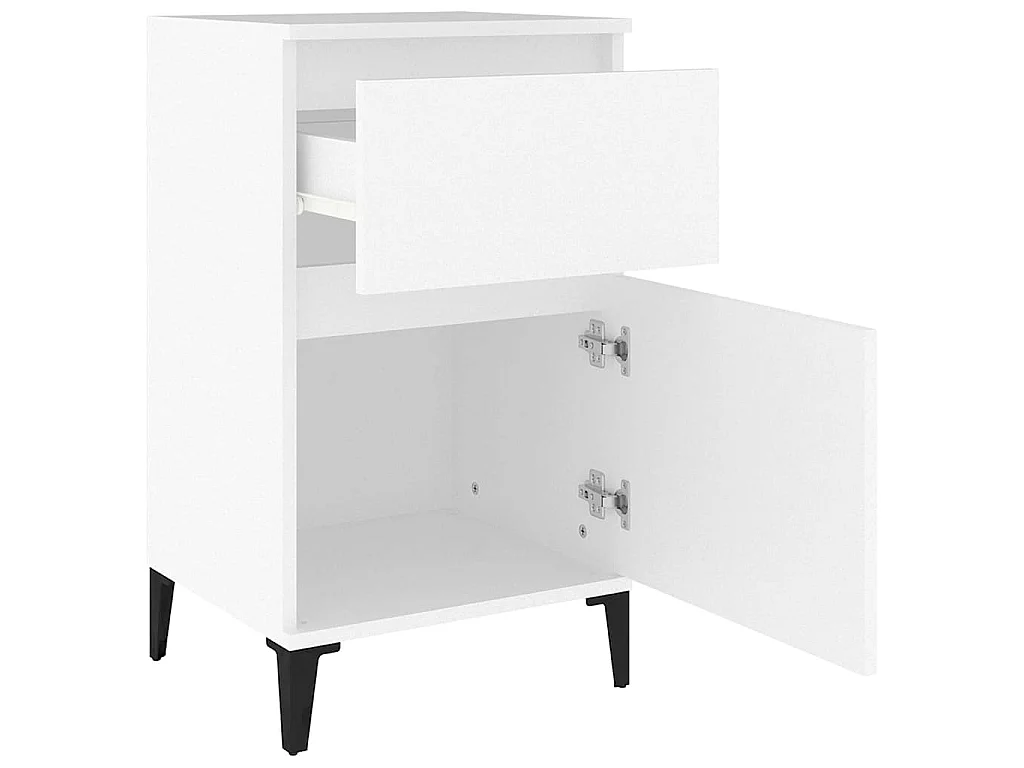Table de chevet blanc 40x35x70 cm