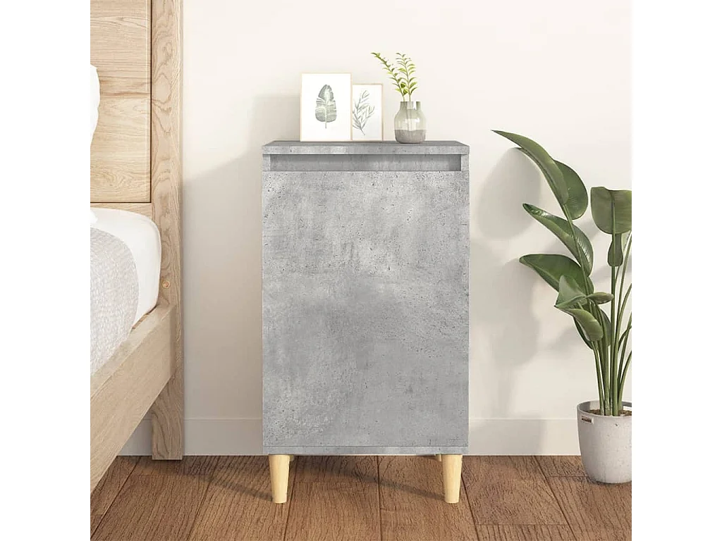 Comodino Grigio Cemento 40x35x70 cm in Legno Multistrato