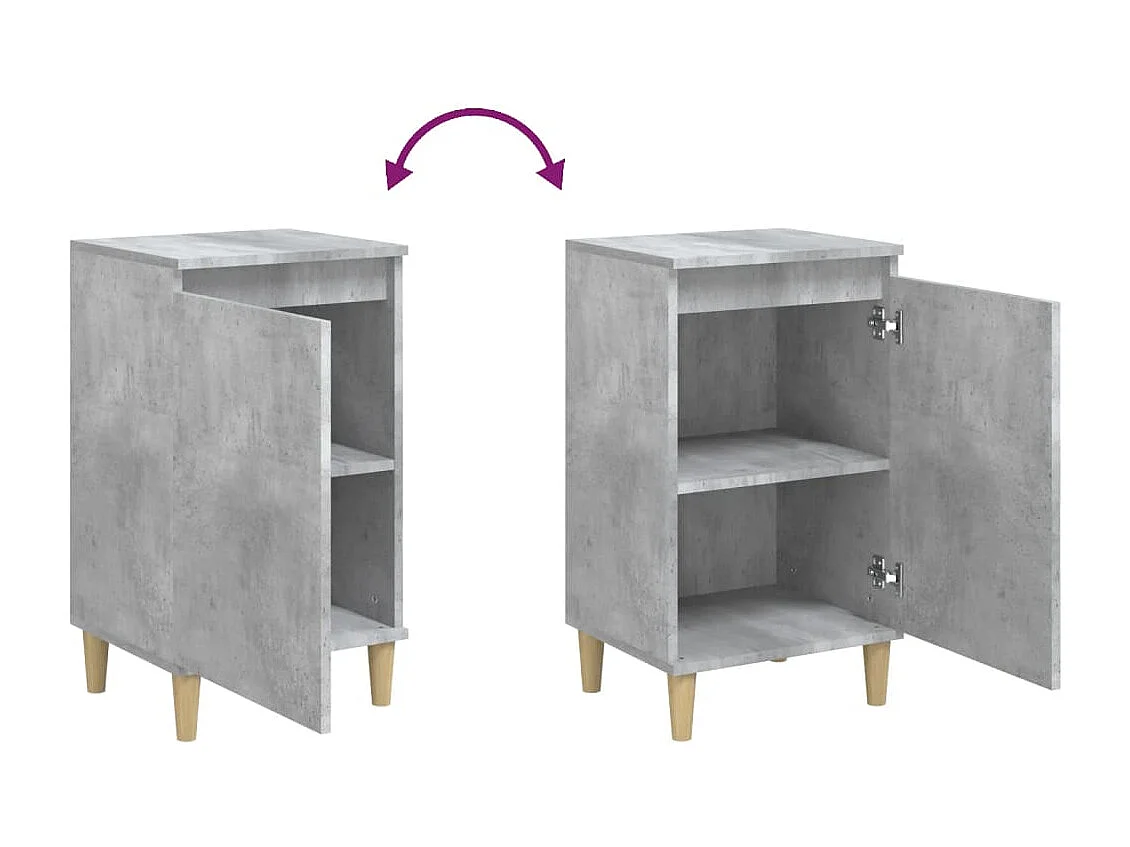 Comodino Grigio Cemento 40x35x70 cm in Legno Multistrato