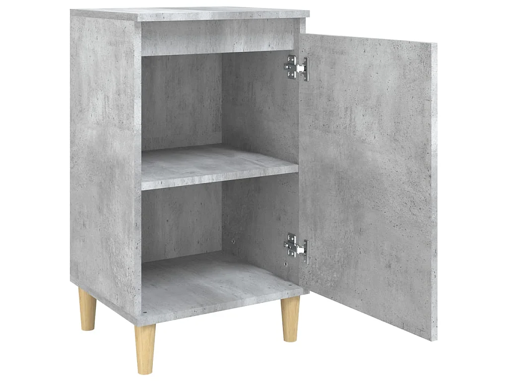 Comodino Grigio Cemento 40x35x70 cm in Legno Multistrato