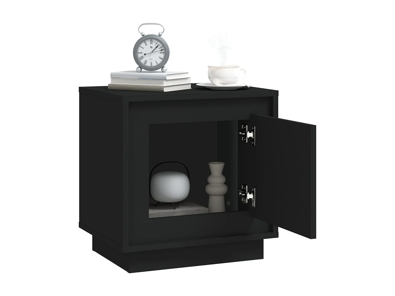 Nachtkastjes 2 st 44x35x45 cm bewerkt hout zwart