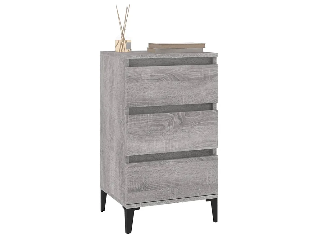 Table de chevet sonoma gris 40x35x70 cm bois d'ingénierie
