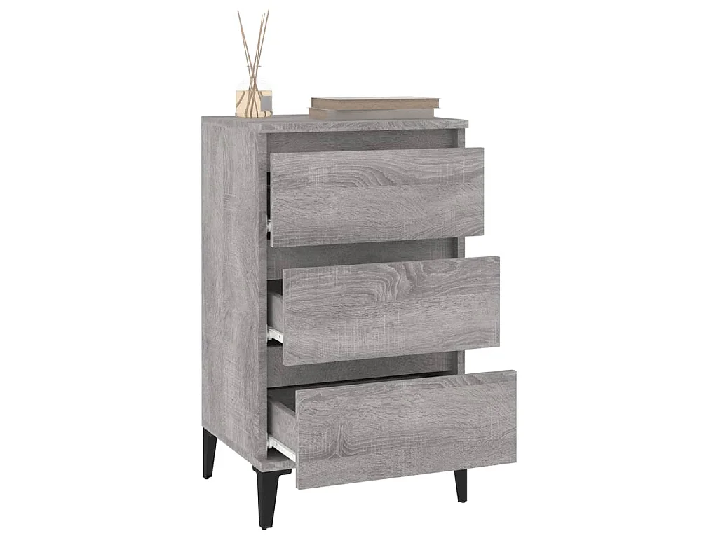 Table de chevet sonoma gris 40x35x70 cm bois d'ingénierie