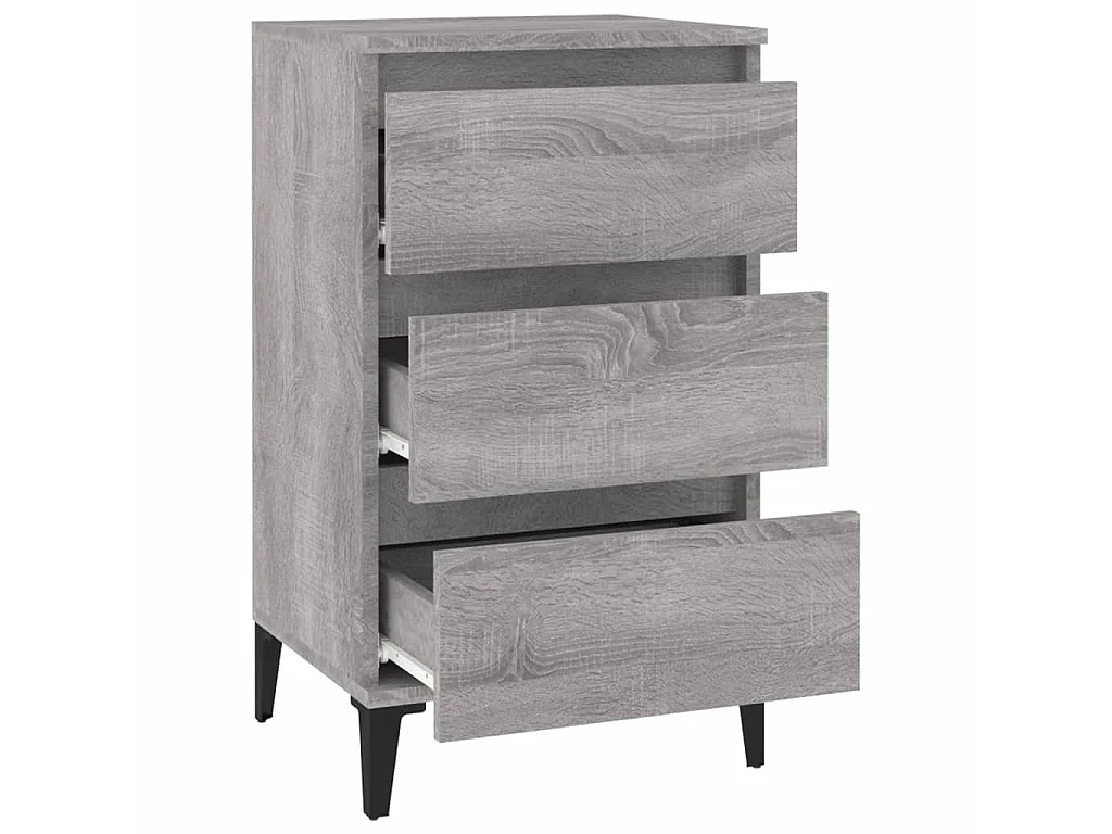 Table de chevet sonoma gris 40x35x70 cm bois d'ingénierie