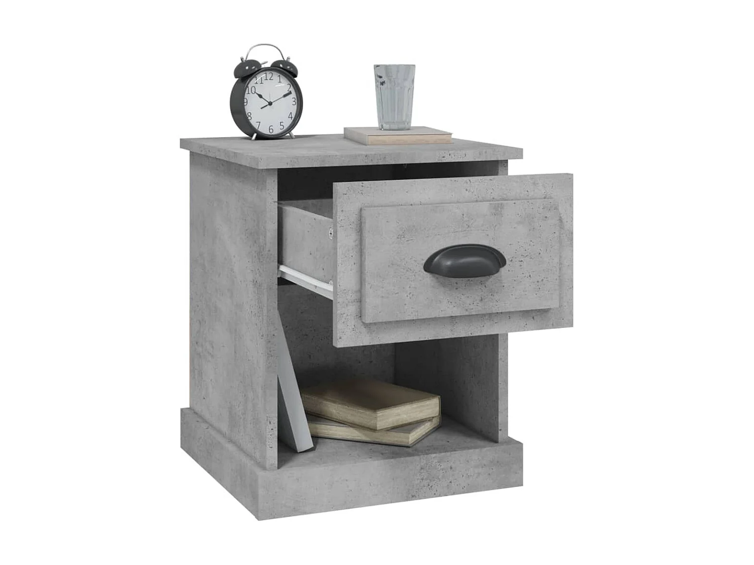 Nachttisch Betongrau 39x39x47,5 cm Holzwerkstoff