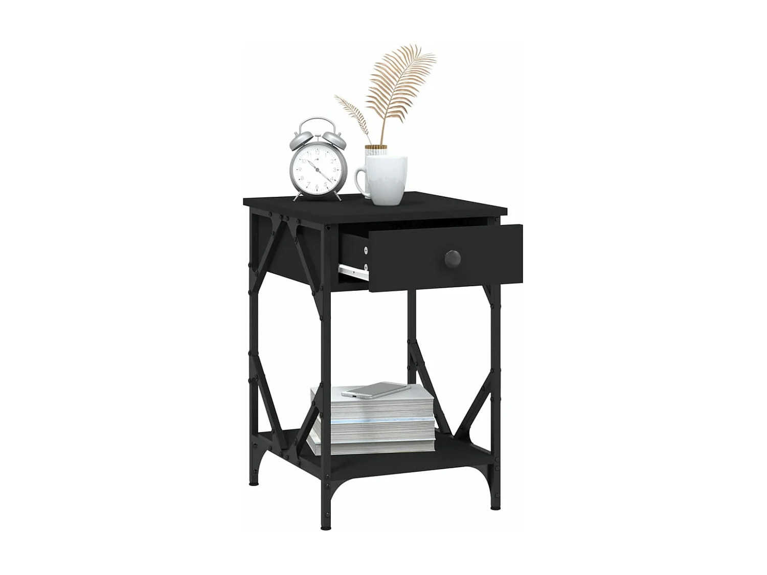 Nachttisch Schwarz 40x42x60 cm Holzwerkstoff