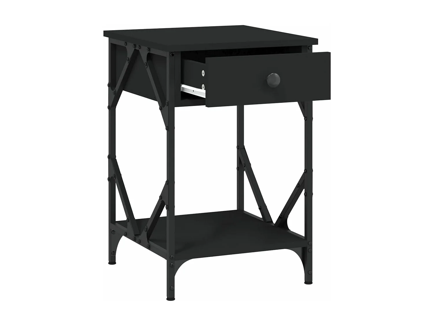 Nachttisch Schwarz 40x42x60 cm Holzwerkstoff