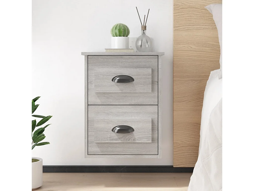 Table de chevet murale sonoma gris 41,5x36x53 cm