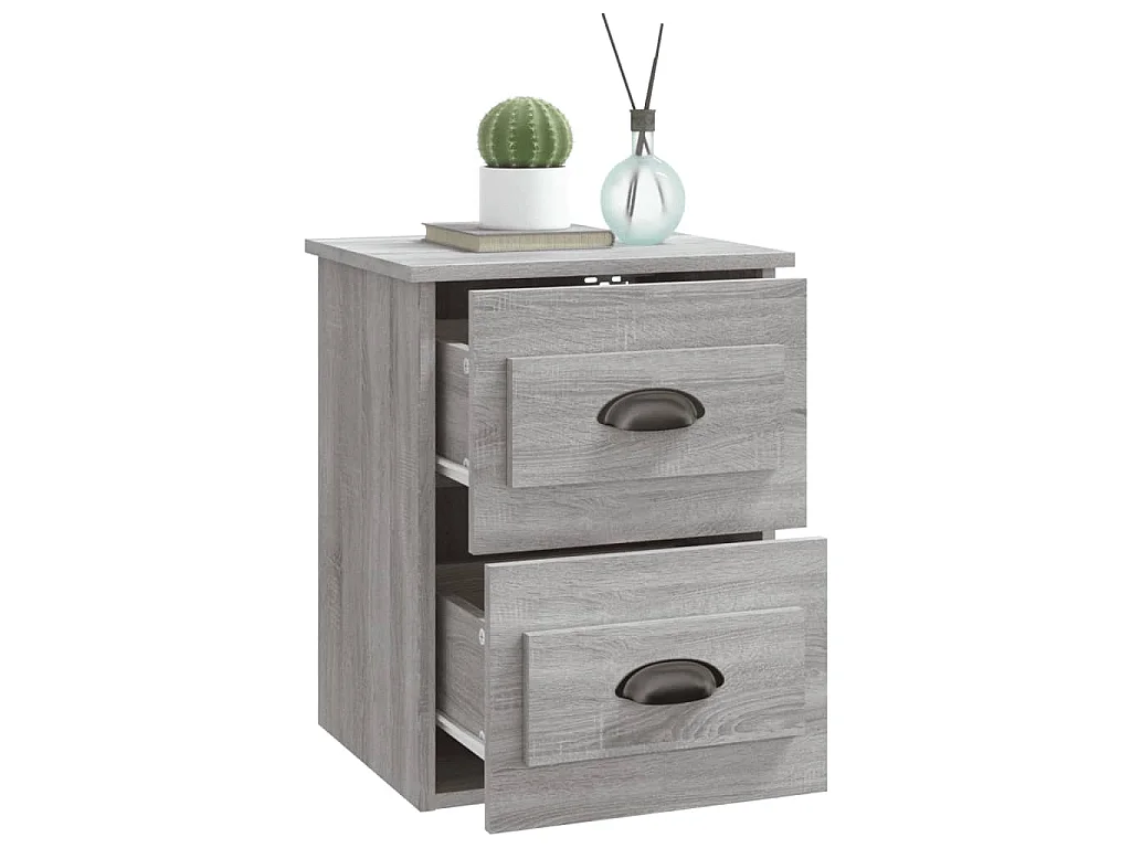 Mesa de cabeceira de parede 41,5x36x53 cm cinzento sonoma