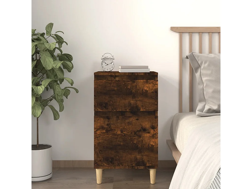 Table de chevet chêne fumé 40x35x70 cm