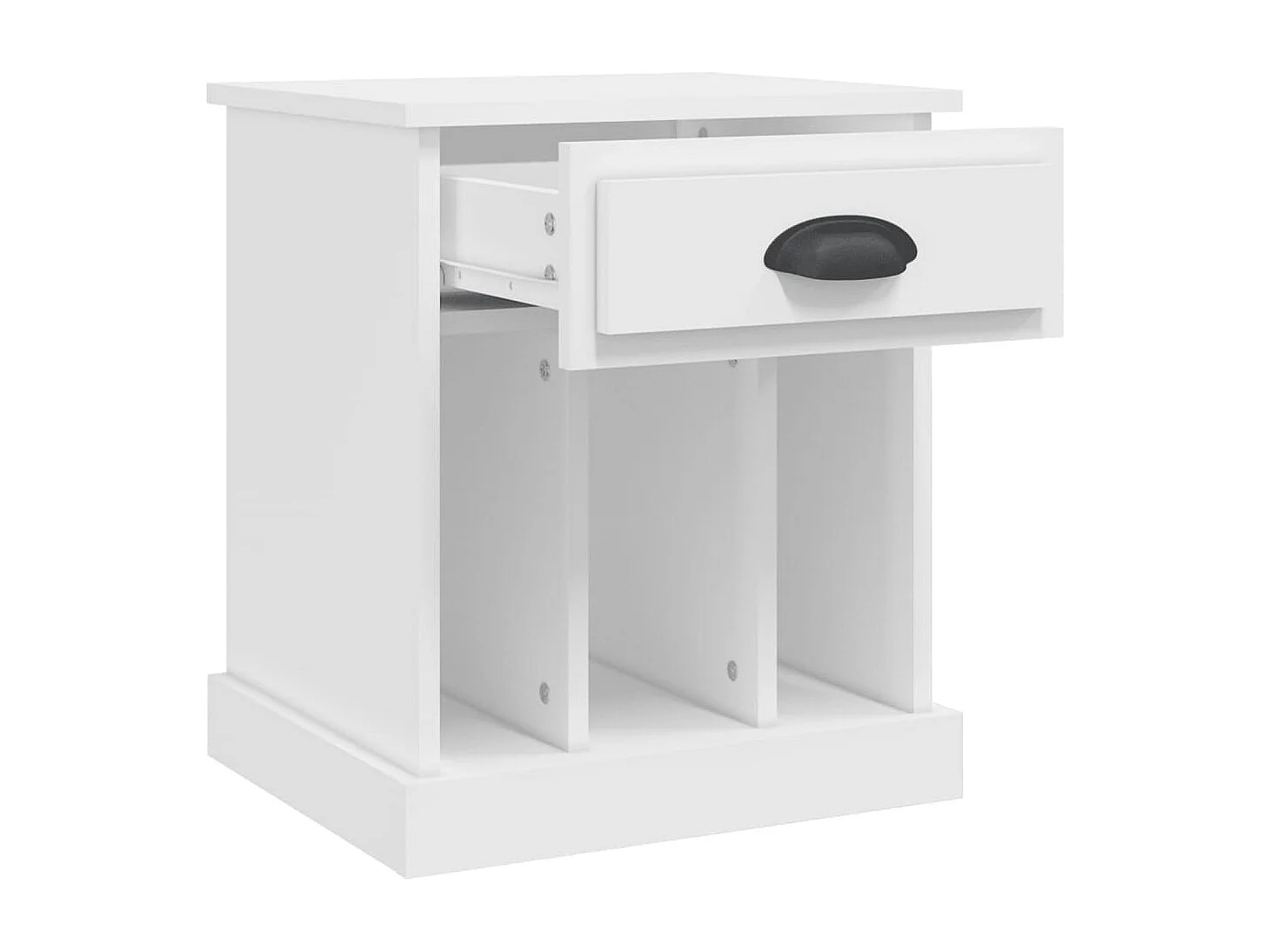 Table de chevet blanc 43x36x50 cm