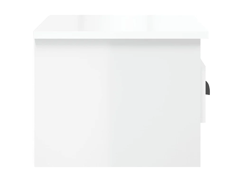 Table de chevet murale blanc brillant 41,5x36x28 cm