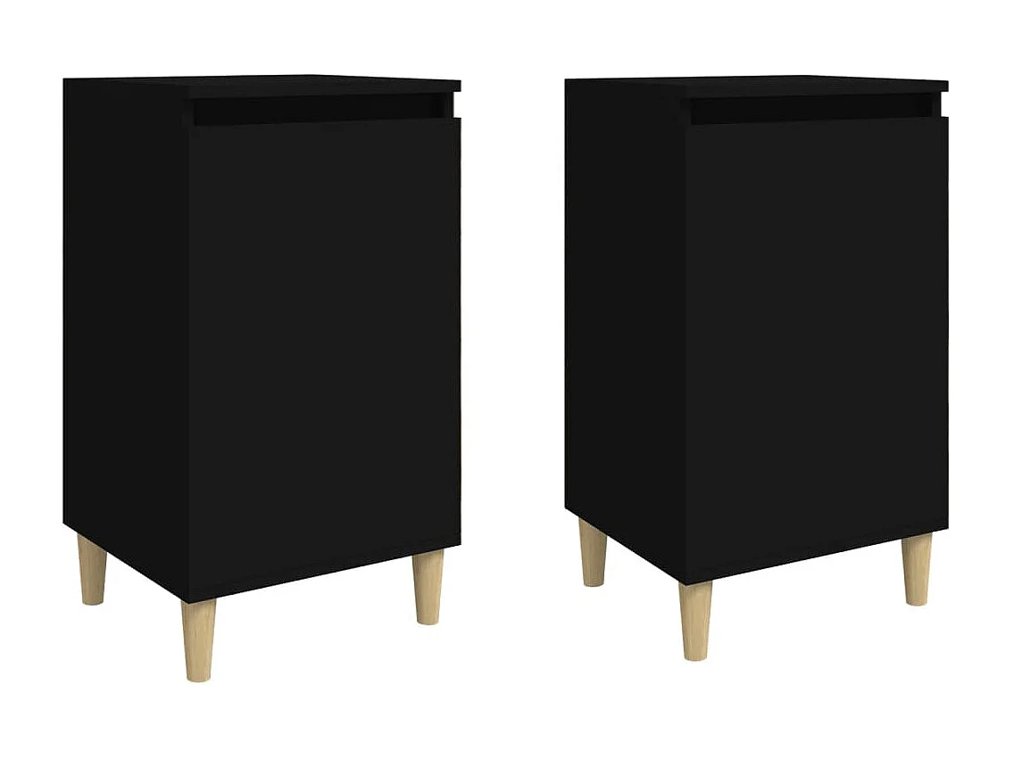 Mesas de cabeceira 2pcs 40x35x70 cm derivados de madeira preto