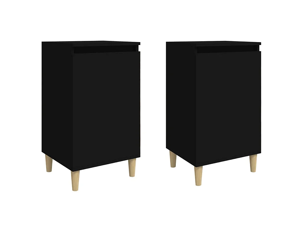 Tables de chevet 2 pcs noir 40x35x70 cm bois d'ingénierie