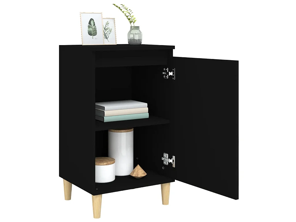 Tables de chevet 2 pcs noir 40x35x70 cm bois d'ingénierie