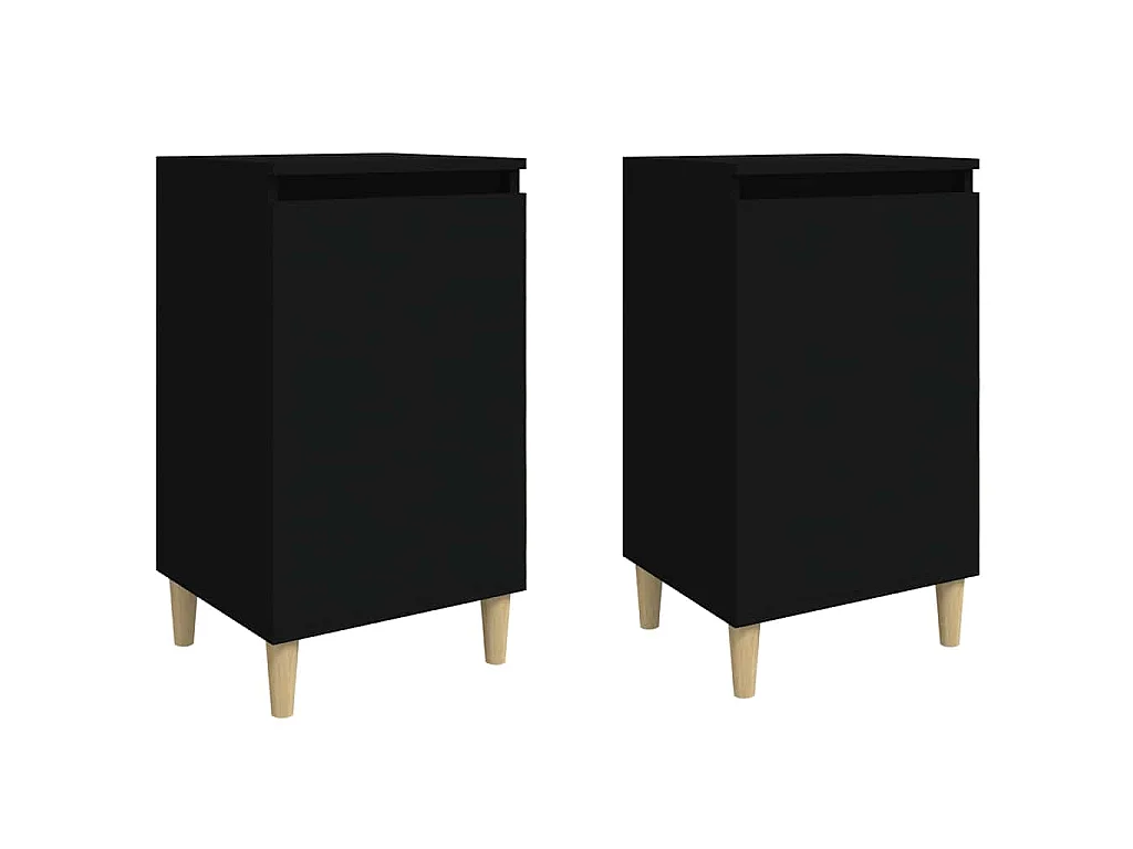 Nachtkastjes 2 st 40x35x70 cm bewerkt hout zwart